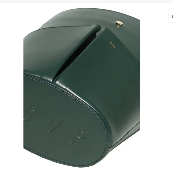 RSVP Paris Low Five Forest Green Calfskin Bucket Bag - Picture 5 of 6